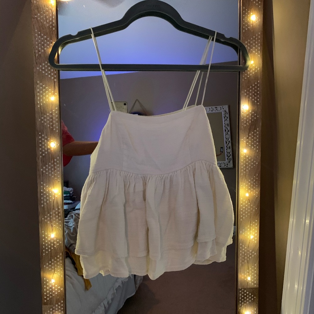 Urban Outfitters White Peplum Top
